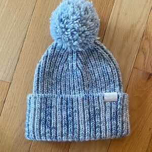 Cozy Blue Knit Pom-Pom Hat
